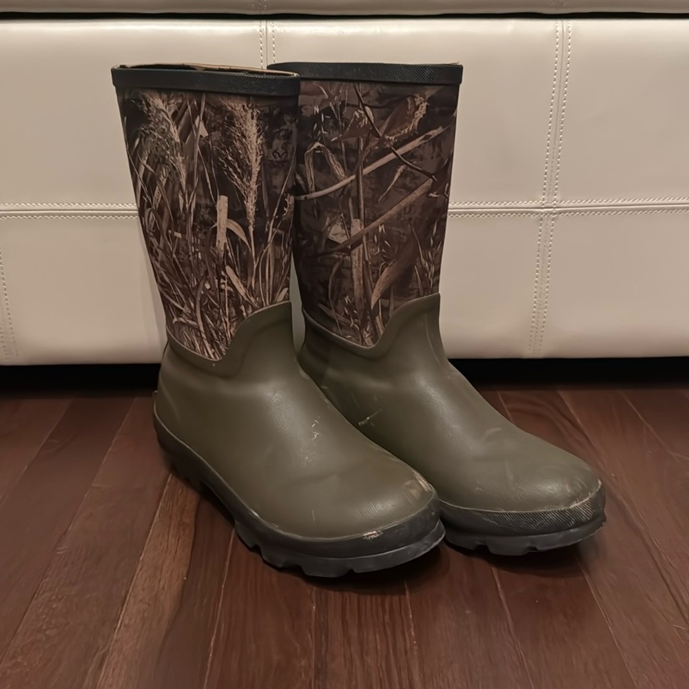 MAGELLAN OUTDOORS 400g GREEN/BOYS RUBBER HUNTING/FISHING BOOT SIZE 6